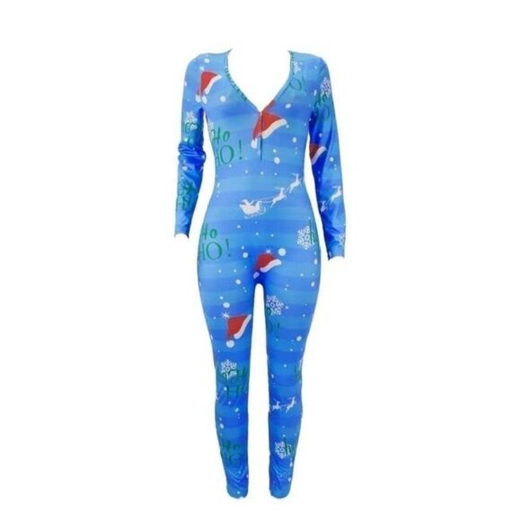 Ladies Christmas jumpsuit sz Medium - Picture 1 of 5